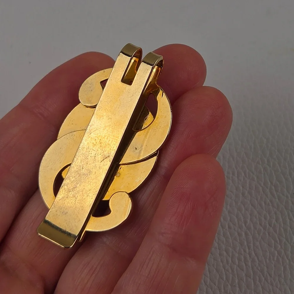 Vintage Everlast Money Clip Dollar Sign Gold Tone Logo Enamel Boxing
